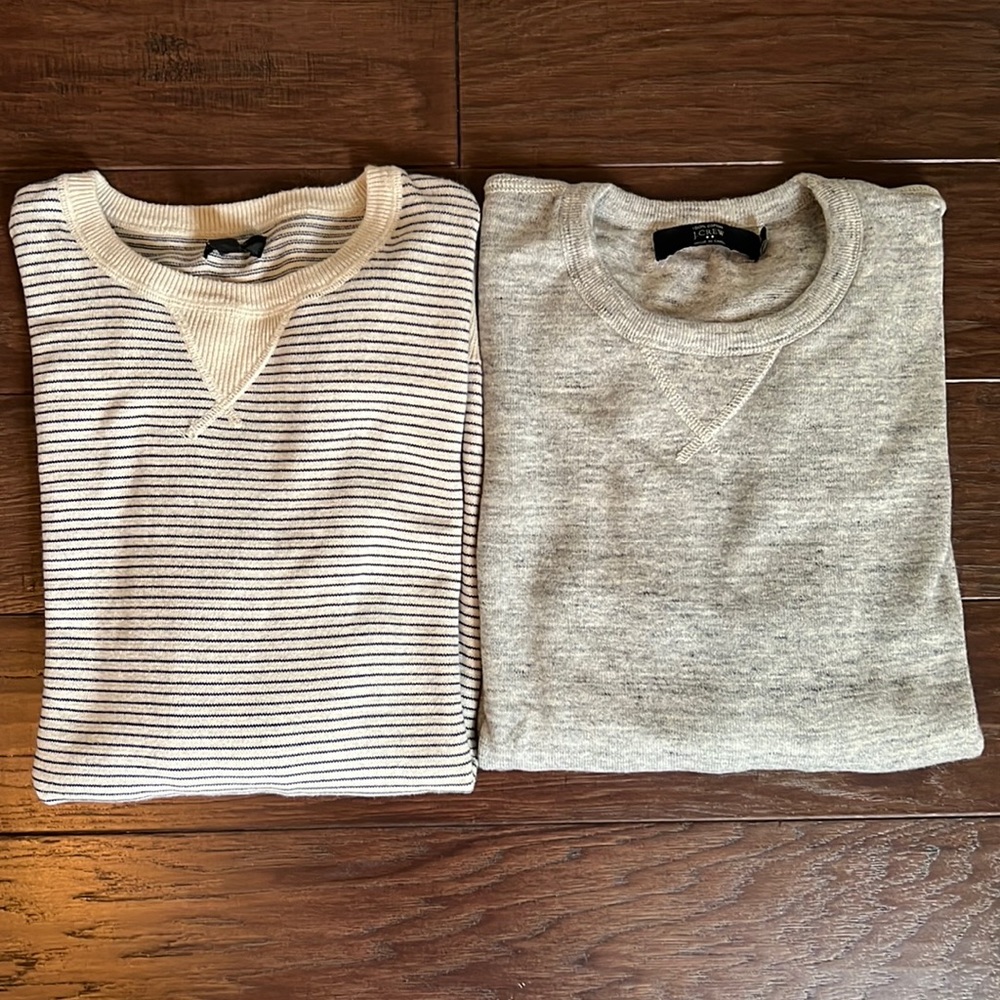 Lot of 2 J. Crew Cotton Crew Neck Sweaters